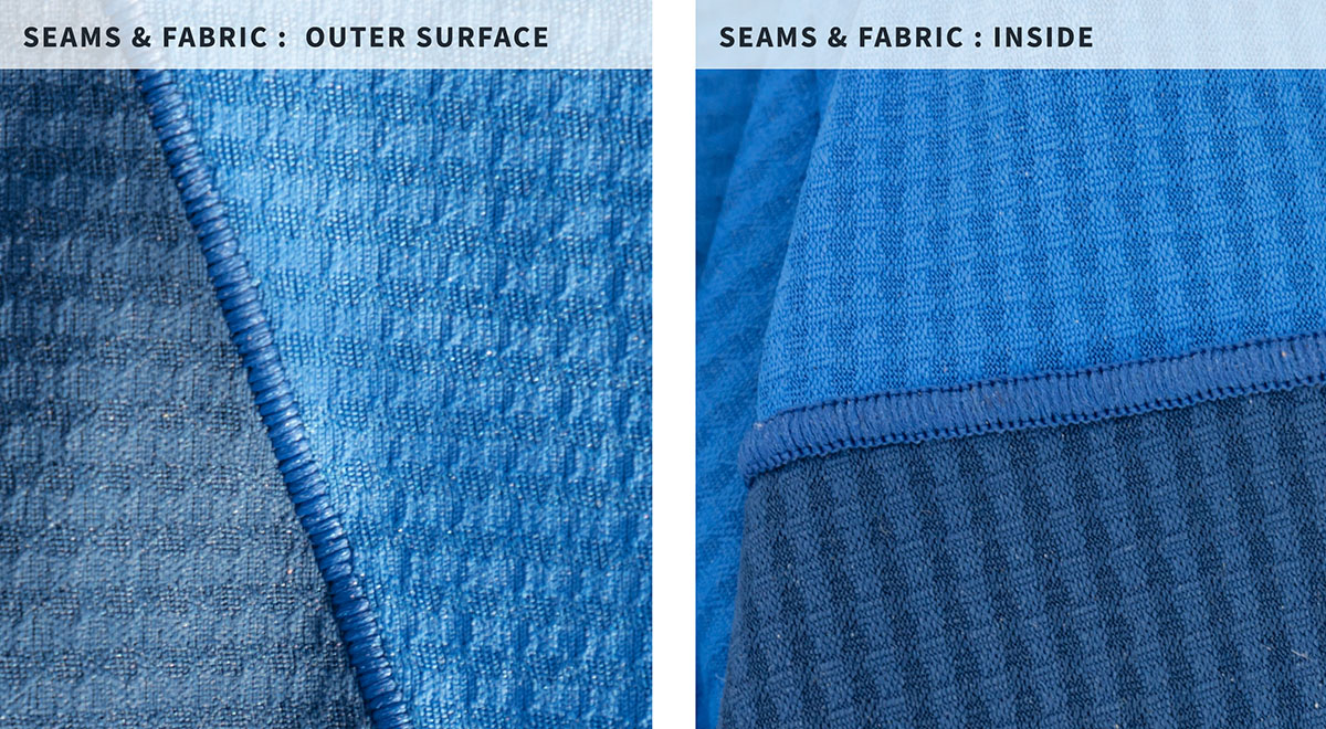 A close-up view of the Sonic's seams and single knit Motiv fabric