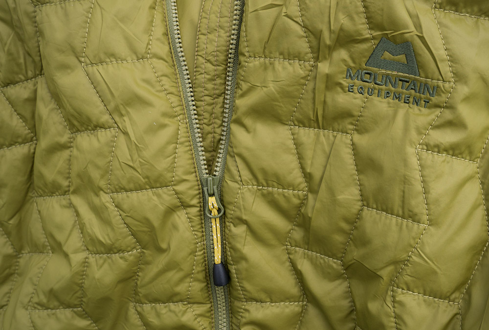 A closer look at Mountain Equipment's Helium 30 face fabric and interesting stitched baffles