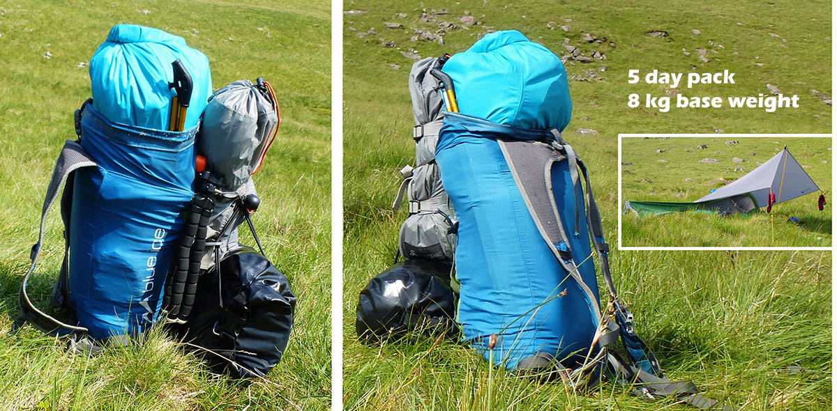The Bush Cocoon attached to the Blue Ice Dragonfly 18L Pack