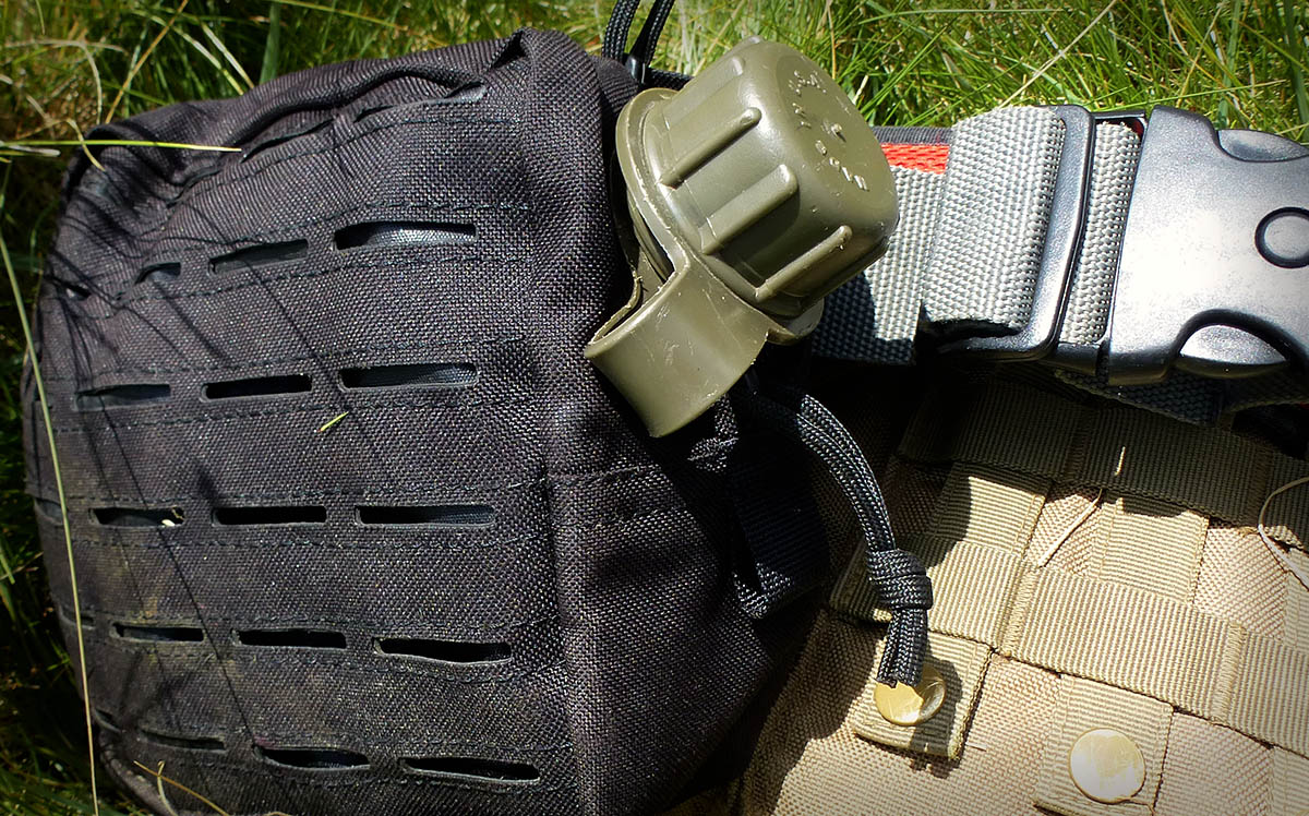 Bulldog Tactical's Laser MOLLE Medium Upright Utility Pouch with the US GI 1 Quart Canteen