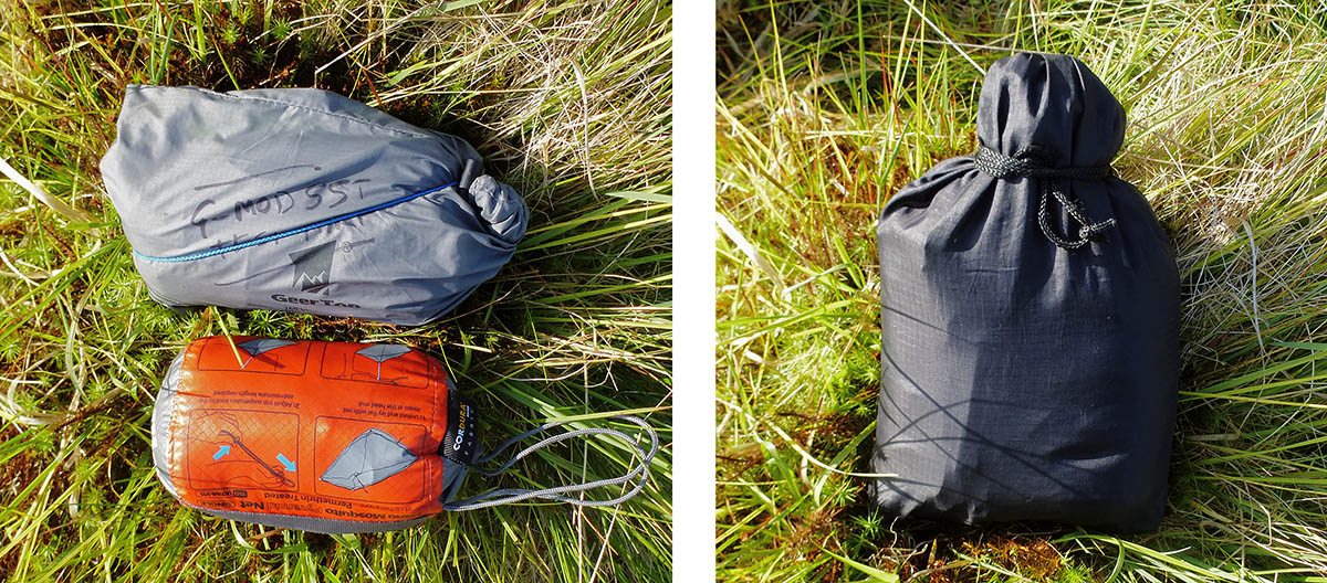 The G-Mod 55, Sea To Summit's mosquito net, pegs and cordage (pictured right)